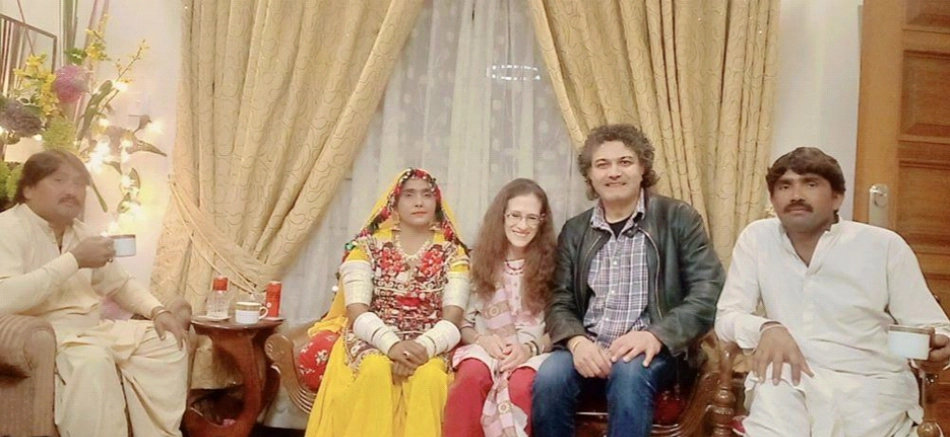 Folksinger Mai Nimani and Ensemble with Amie and Arieb Azhar following their private performance sponsored by Alliance Francaise. Islamabad, Feb. 2023
