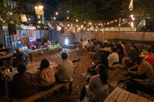 Sangeet Millennium Ensemble with audience at The Wild Detectives - November 2025 - photo by David Alpuche